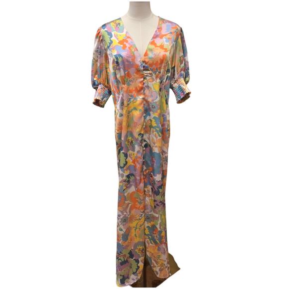 Never Fully Dressed Lindos Maxi Tea Dress Blossom Wedding Puff Sleeve Size 12 - Picture 3 of 11